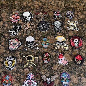 24 Piece Colorful Skull Patches Set